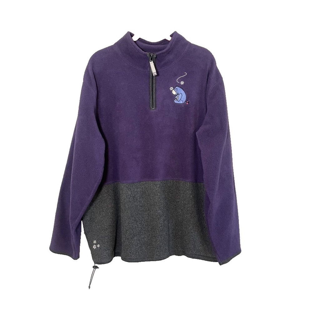 Disney Fleece 1/4 Zip 26W Colorful Embroidery Festive Holiday Classic